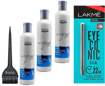 

styling Hair Brush & X Tenso Shampoo Pack Of 3 & Eyeconic Kajal(Set of 5)
