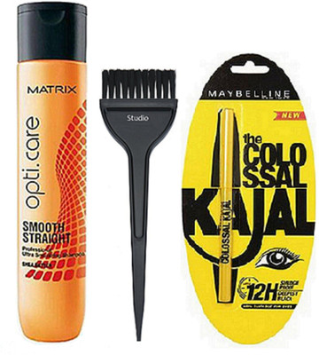 

studio Of Hair Brush, Matrix Opticare Smooth & Straight Hair Shampoo 350ml & Colossal Kajal(Set of 3)