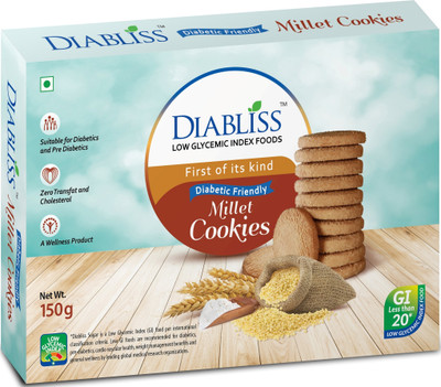 

DiaBliss Diabetic Friendly Low GI Millet Cookies 150 Gms -(150 g)