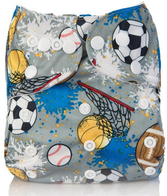 

Ole Baby Printed Cloth Diaper REUSABLE Nappy Organic Fabric Anti Bacterial Washable,Adjustable Reusable Cloth Diaper 0-2 Yrs Dark Grey - L