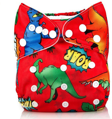 

Ole Baby Printed Cloth Diaper REUSABLE Nappy Organic Fabric Anti Bacterial Washable,Adjustable Reusable Cloth Diaper 0-2 Yrs Dark Red - L