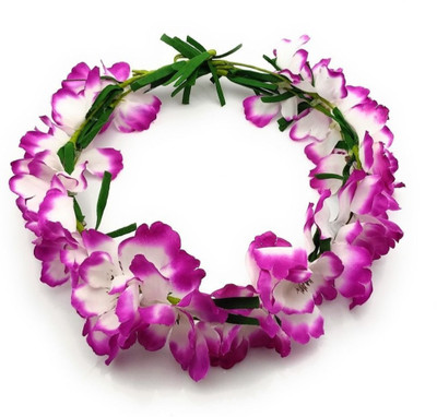

Satyam Kraft Adjustable Wooden Stick Floral Orchid Flower Tiara for Girls Floral Tiara Pageant for Girls and Women Hair Accessory Set(Purple)