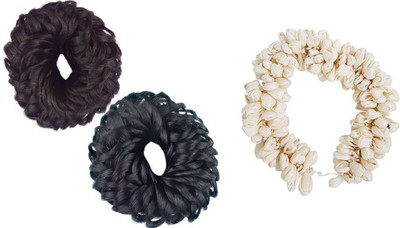 

Confidence Combo Of Hair Gajra Flowers Artificial For Women With Hair Juda Band For Parlour Use Hair Accessory Set(Black, White)