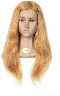

Ritzkart IMPORTED brand 27-29 inch long heavy & soft Dummy ,100% Real Human Blonde + high temperature Training Head With Shoulder High Grade dressing Head Dummy Hair Extension