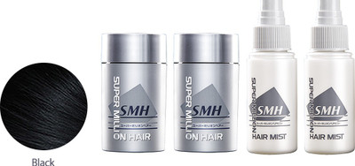 

Super Million Hair Black Combo (2 Fibers & 2 Mists) Extreme Hold Hair Volumizer Hair Building Fibers(50 g)