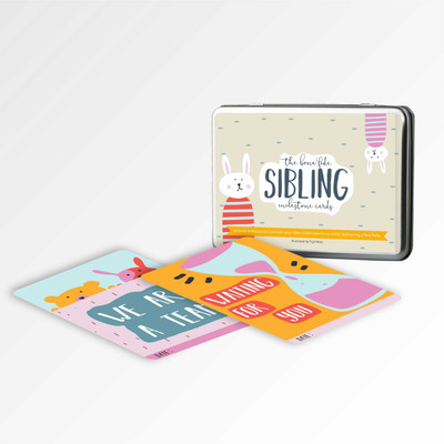 

Pop Goes The Art Sibling Milestone cards Keepsake(Multicolor)