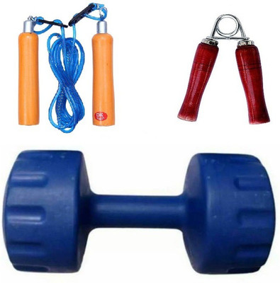 

Woody Pro PVC DUMBELL 5 KG SINGLE PC 5 KG X1PC Fixed Weight Dumbbell (5 kg),1 pcs Rope And 1 Hand Grip 002 Home Gym Kit