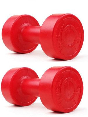 

YUKI RED COLOR 5KG VINYL PLASTIC DUMBELL Fixed Weight Dumbbell(10 kg)