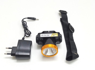 

Supreme 1 W LED Lithium Rechargeable Head Light with charger LED Headlamp(Black, Golden)