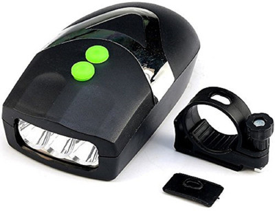 

RIDER'S CHOICE Ultra Bright 3 LED Bicycle Light Cum Electronic Bell Horn Hooter Cycling Bike Front Light Lamp White Head Waterproof LED Front Light(Black)
