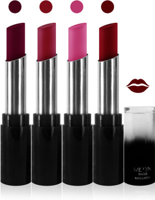 

Medin paris matte long lasting moisturizing lipstick cosmetics makeup collection set of 4 color(l maroon l pink l purple falsa, 20 g)