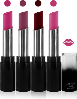 

Medin paris matte long lasting moisturizing lipstick cosmetics makeup collection set of 4 color(pink puprle pink maroon l pink, 20 g)