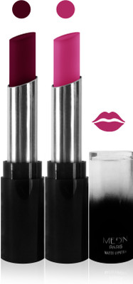 

Medin paris matte long lasting moisturizing lipstick cosmetics makeup collection set of 2 color(falsa pink, 10 g)