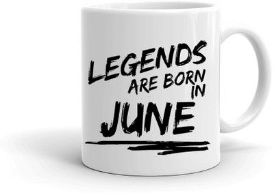 MUGKIN S08 Legends are born in june Light Ceramic Coffee Mug(320 ml)