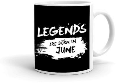 MUGKIN S02.1 Legends are born in june Ceramic Coffee Mug(320 ml)