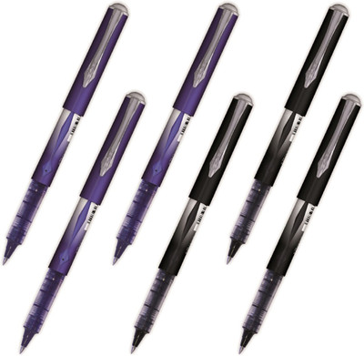 

Platignum Tixx Non-Refillable Plastic Roller Ball Needle Point Pens 6 Pieces - 3 Black & 3 Blue Roller Ball Pen(Pack of 6)