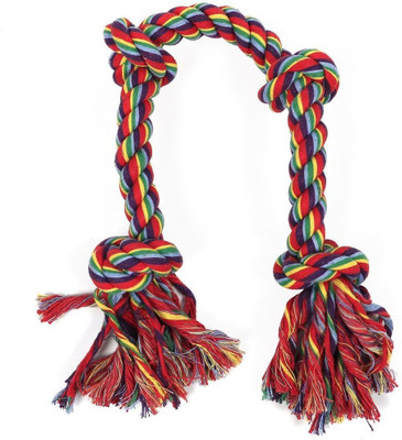 

Foodie Puppies Cotton Rope Dog Chew Toy Large with 4 Thick Chew Knots, 22 inches Long for Aggressive Chewers - Extra Durable - Nearly Indestructible - Heavy Duty - Washable (Color May Vary) Cotton Chew Toy For Dog