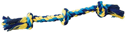 

Foodie Puppies Cotton Rope Bone Dog Chew Toy 3 Knots, 13 inches, (Color May Vary) Cotton Chew Toy For Dog