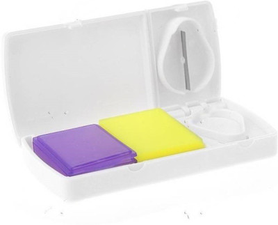

Generic 1 Pocket Medicine Tablet Box Storage with Pill Cutter Pill Box(White)