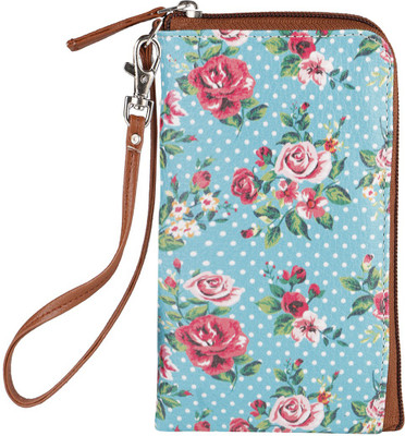

Thathing Dots & Flowers Mobile Phone Pouch Wristlet with Card Slots Mobile Pouch(Blue, Red, White, Green), Blue;green;red;white