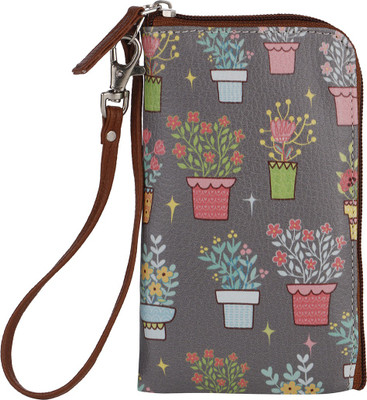 

Thathing Flowerpot Mobile Phone Pouch Wristlet with Card Slots Mobile Pouch(Multicolor, Grey, Green), Green;grey;multicolor