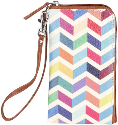 

Thathing Chevron Mobile Phone Pouch Wristlet with Card Slots Mobile Pouch(Multicolor, Blue, Yellow), Blue;multicolor;yellow