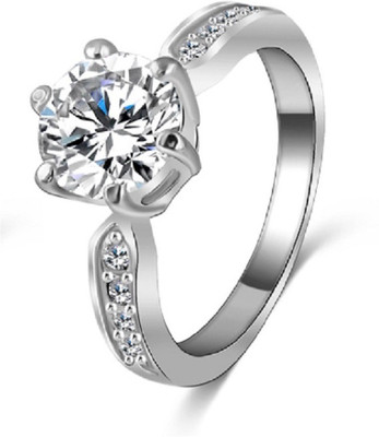 

Aaishwarya 18K Platinum Plated timeless Elegance Alloy Zircon Platinum Plated Ring, Silver