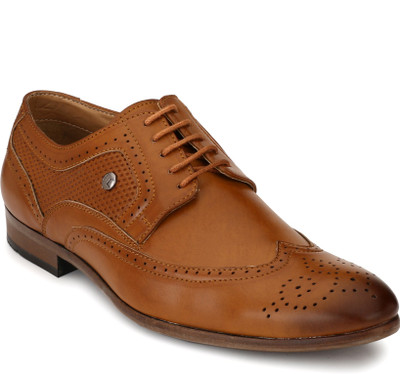 

El Paso El Paso Men's Tan Leather Like Formal Brogue Shoes Derby For Men(Tan
