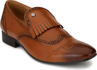 

El Paso El Paso Men's Tan Finest Leather Fringed Brogue Formal Shoes Slip On For Men(Tan