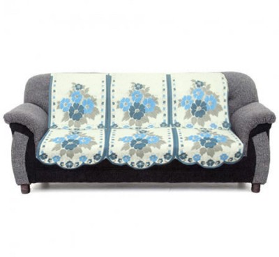 KUBER INDUSTRIES Cotton Floral Sofa Cover(Blue Pack of 6)