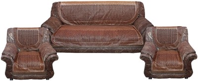 KUBER INDUSTRIES Velvet Polka Sofa Cover(Brown Pack of 6)