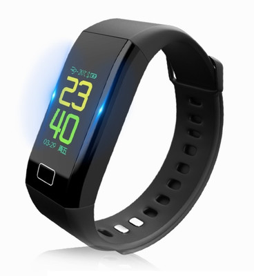 

iwear Colored CP06 Fitness band with CE ROHS Blood Pressure and Heart Rate monitor Flagfit 2.0 iOS Android, Color display Screen- Black(Black Strap, Size : Free size)