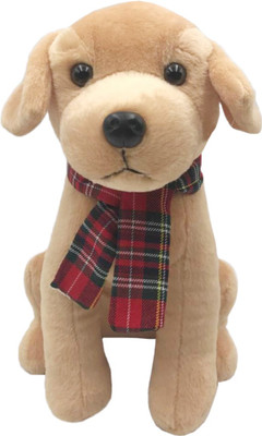 

My Baby Excels Brown Dog with Burberry Print Muffler Plush 35 cm - 35 cm(Brown)