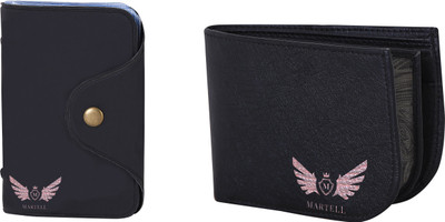 Martell Men Black Artificial Leather Wallet(6 Card Slots)