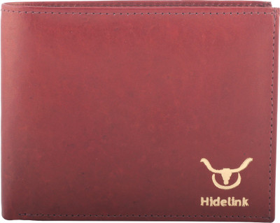 

Hidelink Men Brown Genuine Leather Wallet(3 Card Slots), Cherry brown
