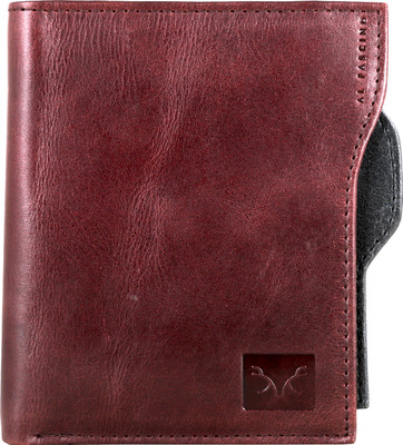 

Adam Zac Men Maroon Genuine Leather Wallet(8 Card Slots), Maroon-black