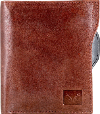 

Bizarre Kraftz Men Brown Genuine Leather Wallet(8 Card Slots), Brown-black