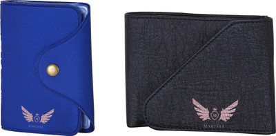 

Martell Men Black Artificial Leather Wallet(6 Card Slots), Blue