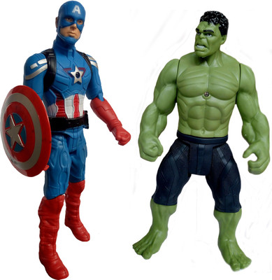 

Speoma CAPTAIN AMERICA AND GREEN HULK AVENGERS SUPERHEROES ACTION FIGURES TOYS FOR KIDS WITH LED LIGHTING(Multicolor)