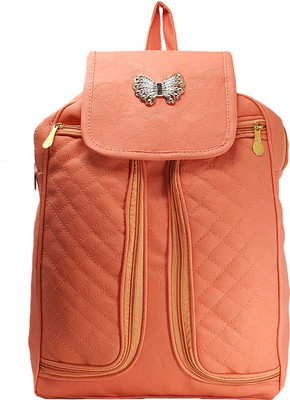 

DE EULE Girls Peach College Office Casual Backpack 11 L Backpack(Orange)