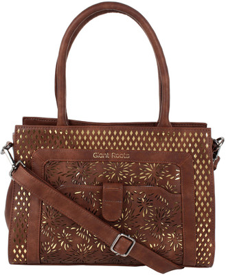 

Giant Roots Women's Leather Top-Handle Tote Handbag Shoulder Bag(Brown, 12 inch)