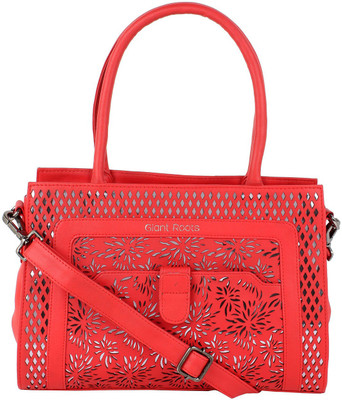 

Giant Roots Women's Designer Leather Top-Handle Handbag Shoulder Bag(Red, 12 L)