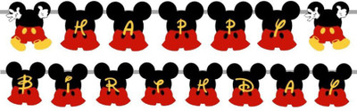 

PARTY PROPZ Mickey Mouse Happy Birthday Banner For Mickey Mouse Birthday Decoration Banner(6 ft, Pack of 1)