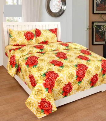 Home Delights 100 TC Polycotton Double Floral Flat Bedsheet(Pack of 1, Multicolor)