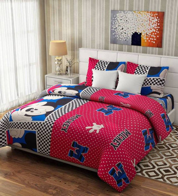 

OM DECOR 180 TC Cotton Double King Printed Bedsheet(Pack of 1, Red)