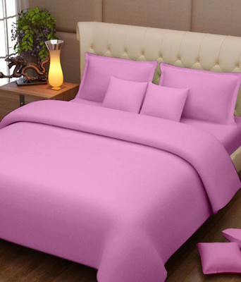 

OM DECOR 180 TC Cotton Double Printed Bedsheet(Pack of 1, Pink)