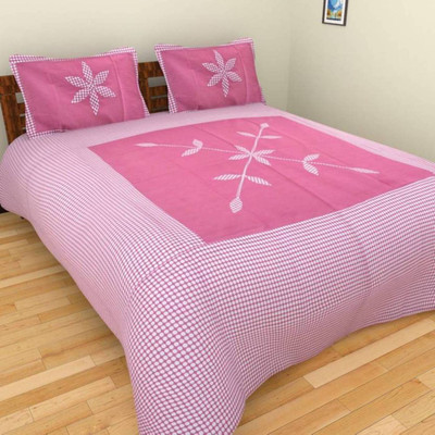 

OM DECOR 180 TC Cotton Double King Printed Bedsheet(Pack of 1, Purple)