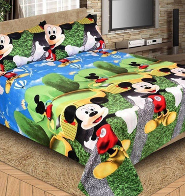 

OM DECOR 180 TC Cotton Double King Printed Bedsheet(Pack of 1, Green)