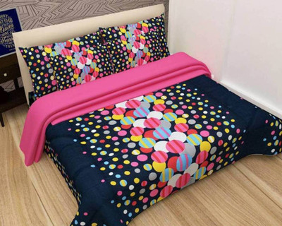 

OM DECOR 180 TC Cotton Double King Printed Bedsheet(Pack of 1, Pink)