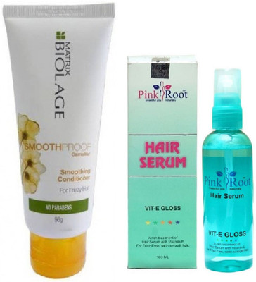 

Pink Root Hair Serum 100ml, Matrix Biolage Conditioner SmoothProof 98g(Set of 2)
